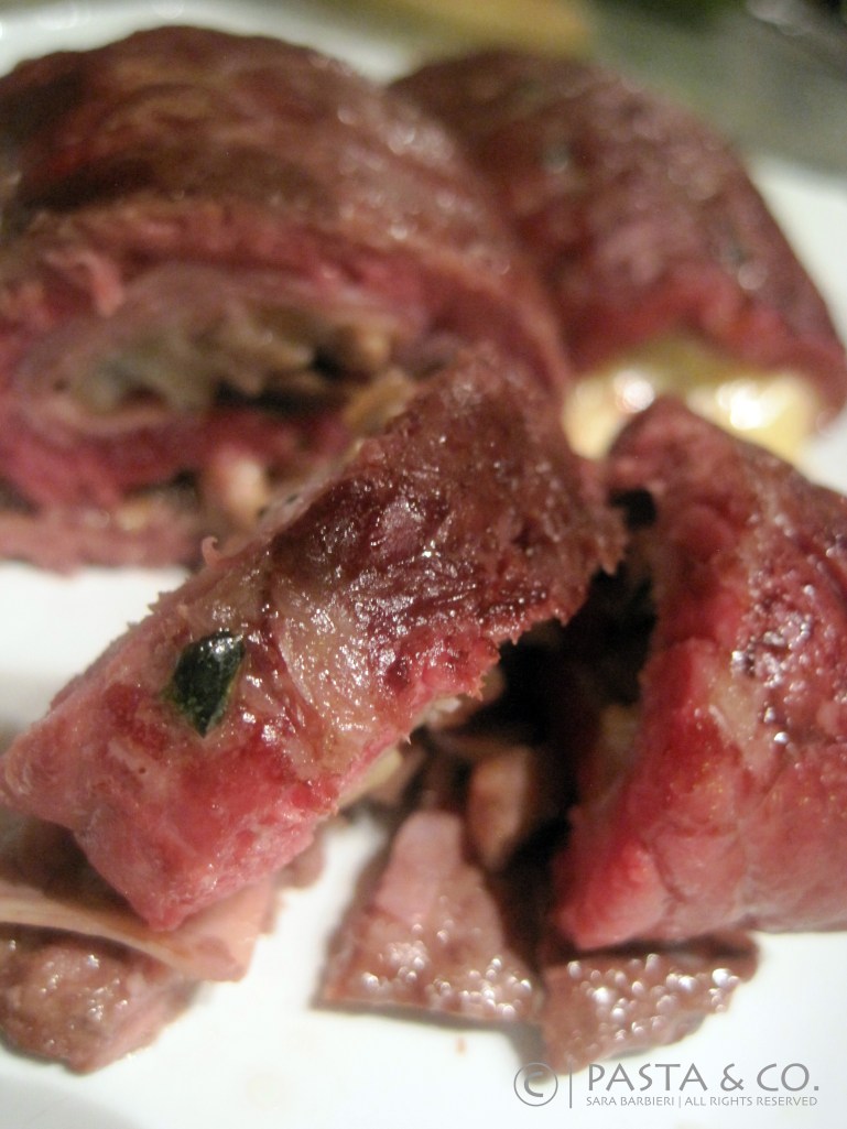 Beef rolls of ham, mushrooms and swiss cheese2